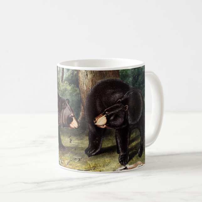 Caneca De Café J.W. Audubon - Ursus Americanus Black Bear (Frente Esquerda)