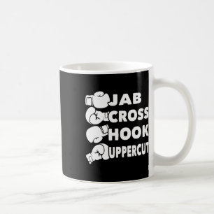 Caneca De Café Jab Cross Hook Uppercut - Academia de Boxe Amante