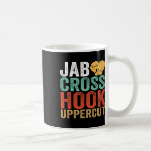 Caneca De Café Jab Cruz Gancho Uppercut Treino de Boxeador Engraç