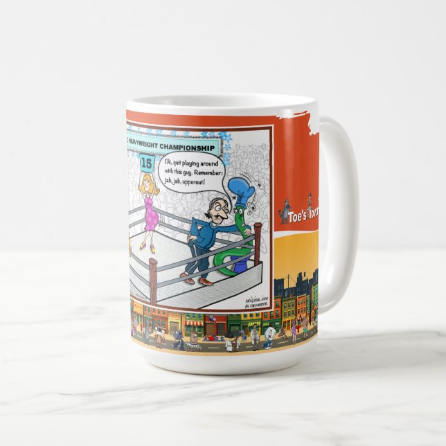 Caneca De Café Jab Jab Gancho | Encorajamento Clássico (Frente Esquerda)