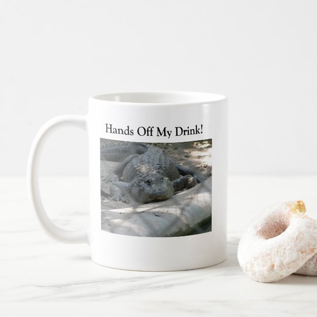 Caneca De Café Jacaré engraçado (Com Donut)