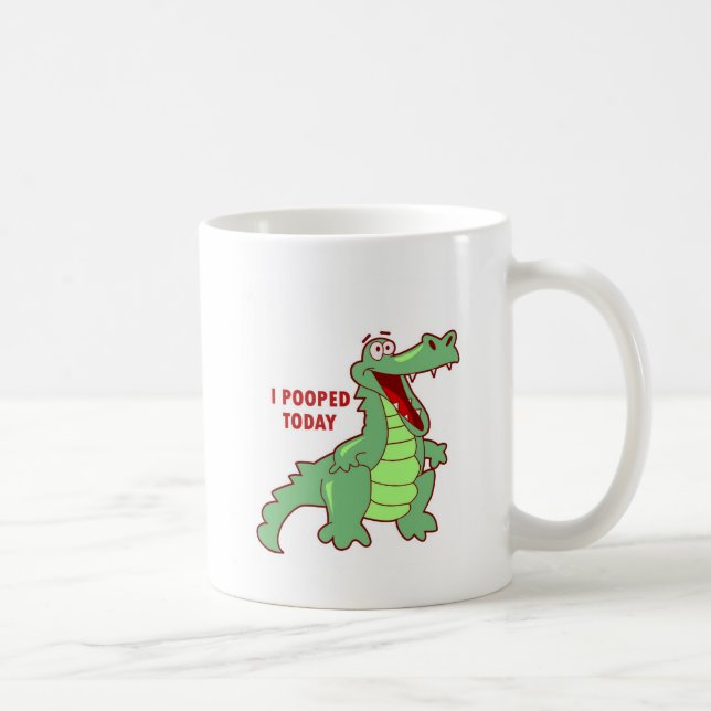 Caneca De Café Jacaré engraçado Pooped hoje (Direita)