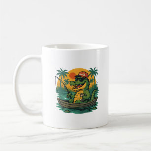 Caneca De Café Jacaré Pescador – Chapéu MAGA Meme da Flórida
