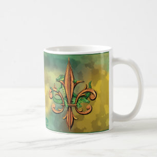 Caneca De Café Jacarés e flor de lis