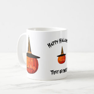 Caneca De Café Jack O Lantern Witch Hat Halloween Personalizado