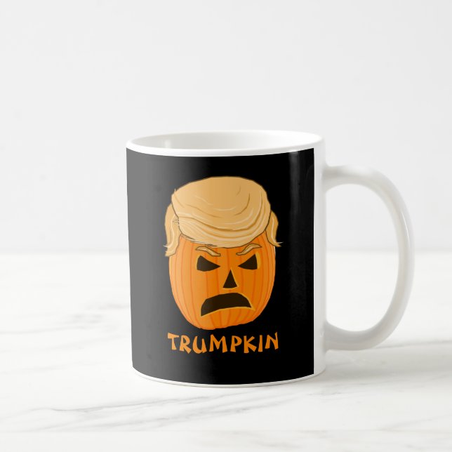 Caneca De Café Jack-o-lanterna engraçada da abóbora de Donald (Direita)