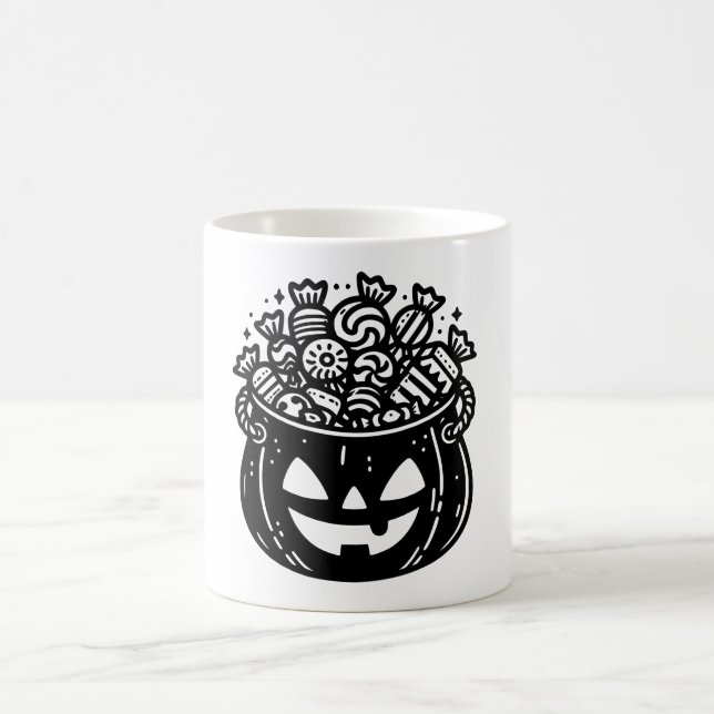 Caneca De Café Jack-o-Lanterna Pumpkin Pail Halloween Candy (Centro)