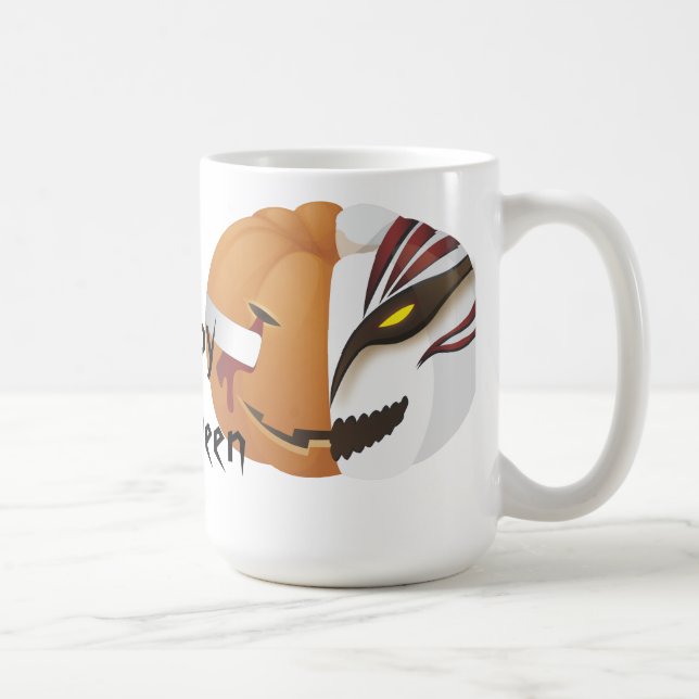 Caneca De Café Jack O'Lanterna face Halloween (Direita)