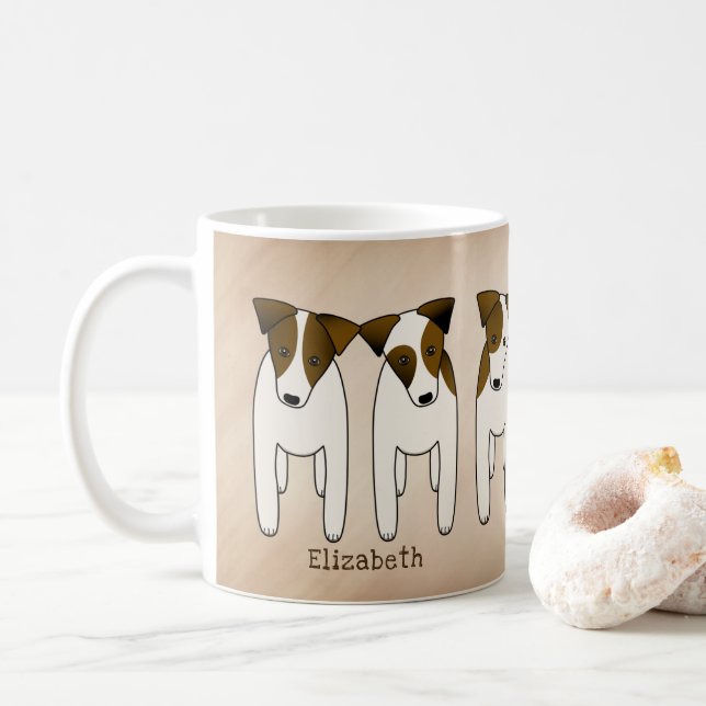 Caneca De Café Jack Russell alinhou cachorros bonitos personaliza (Com Donut)