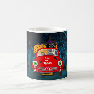 Caneca De Café Jack Russell Cachorro Dirigindo Carro Assustador H