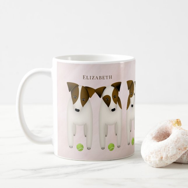 Caneca De Café Jack Russell Terrier ama mãe de cão personalizada (Com Donut)