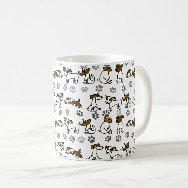 Caneca De Café Jack Russell Terrier Cartoon Mug (Frente Esquerda)