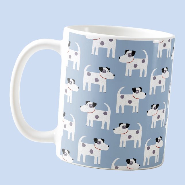 Caneca De Café Jack Russell Terrier Dog Design (Parson Jack Russell Terrier pattern blue coffee mug)