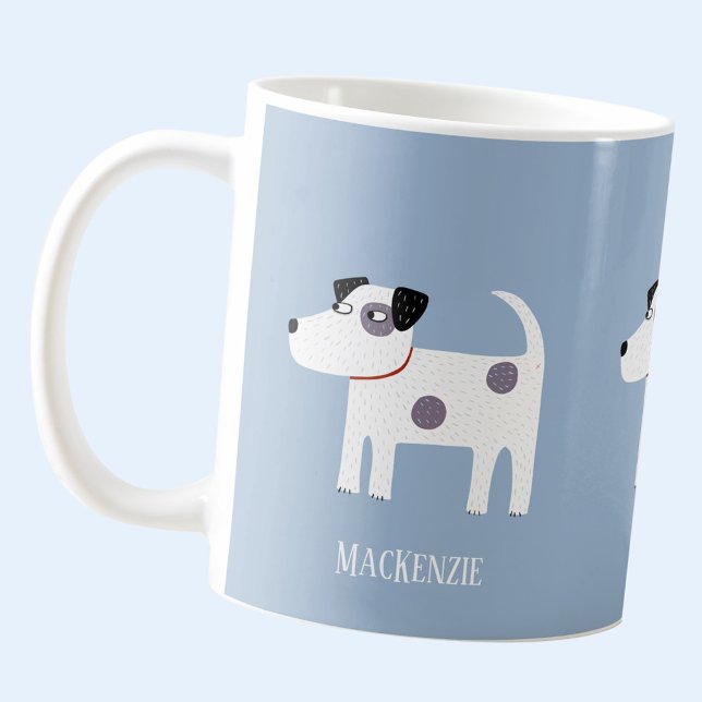 Caneca De Café Jack Russell Terrier Dog Nome personalizado (Jack Russell Parson Terrier dog personalized coffee mug)