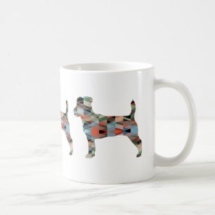 Caneca De Café Jack Russell Terrier Geométrico Pattern Silhouette