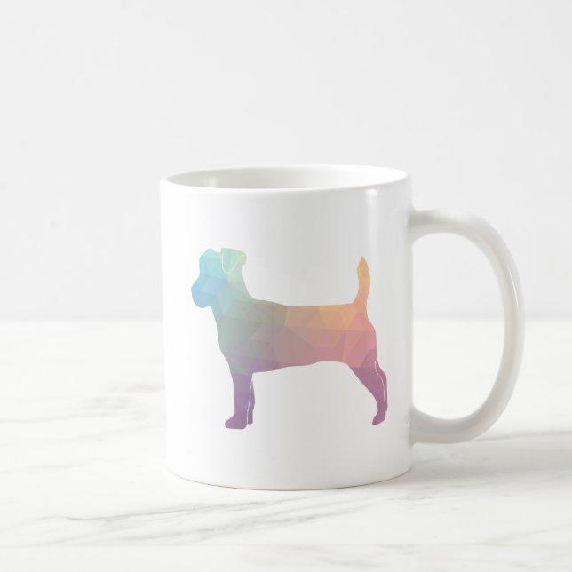 Caneca De Café Jack Russell Terrier Geométrico Pattern Silhouette (Direita)