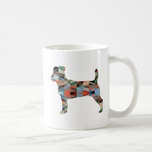 Caneca De Café Jack Russell Terrier Geométrico Pattern Silhouette