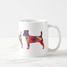 Caneca De Café Jack Russell Terrier Geométrico Pattern Silhouette