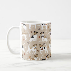 Caneca De Café Jack Russell Terrier Paws e Ossos