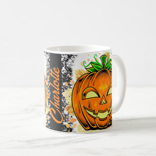 Caneca De Café JackoLanterna Personalizada - Abóbora Louca