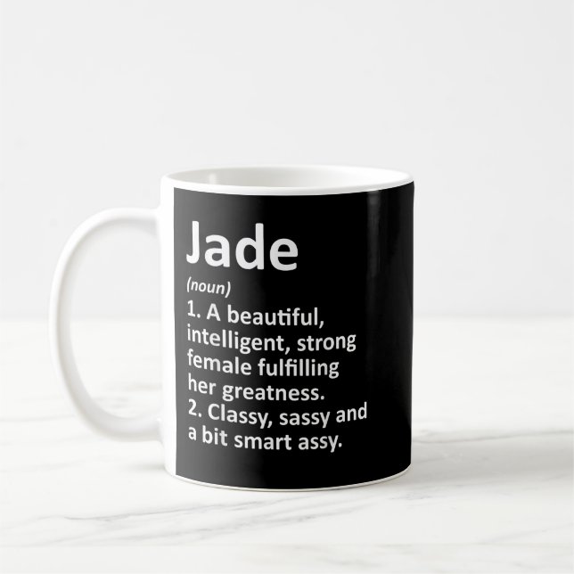 Caneca De Café JADE Definition Personalized Name Funny Christmas  (Esquerda)
