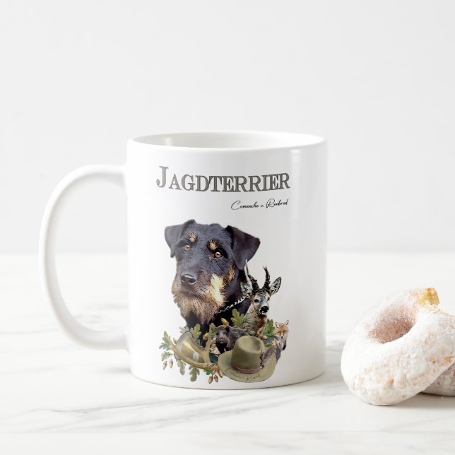 Caneca De Café Jagdterrier (Com Donut)
