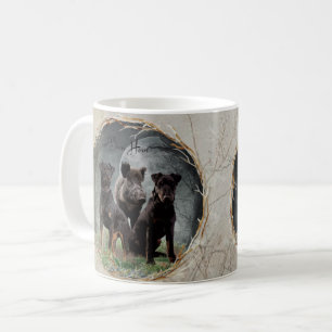 Caneca De Café Jagdterrier, brava tapeçaria cardíaca poster acr