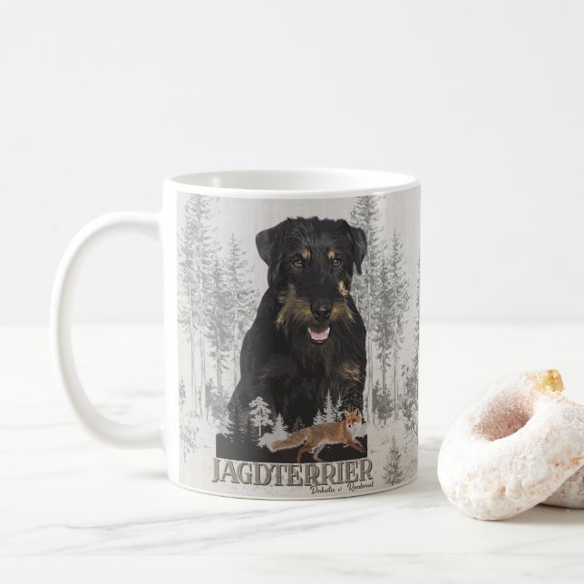 Caneca De Café Jagdterrier Dakota v. Renbrad Faux Canvas Print Ac (Com Donut)