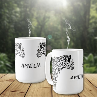 Caneca De Café Jaguar Preto Personalizado