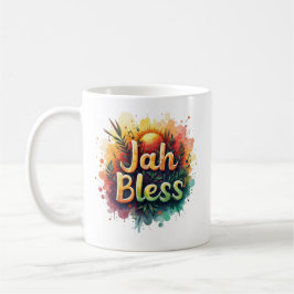 Caneca De Café Jah Bless Reggae Watercolor