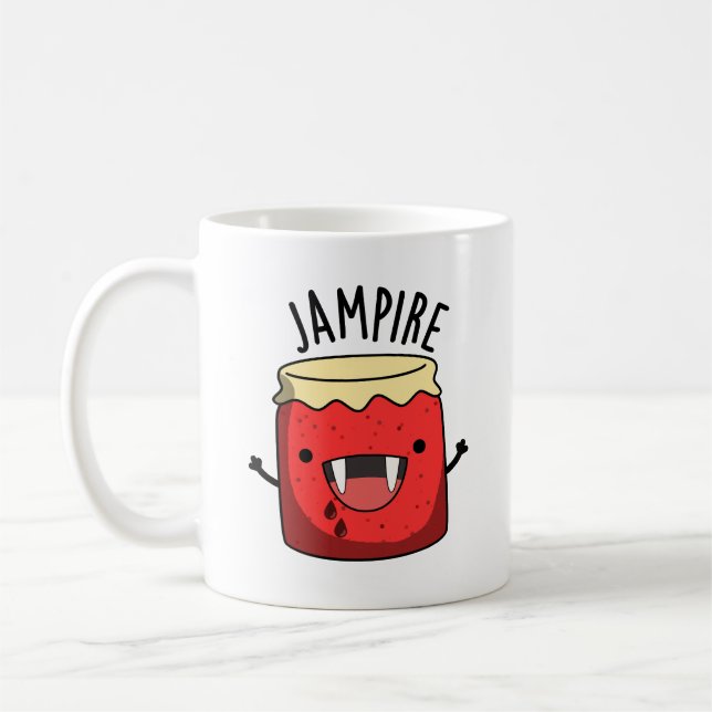 Caneca De Café Jam Pire Funny Vampire Jam Pun (Esquerda)