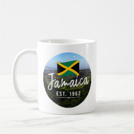 Caneca De Café "Jamaica Est. Montanhas Azuis De 1962" Com Bandeir