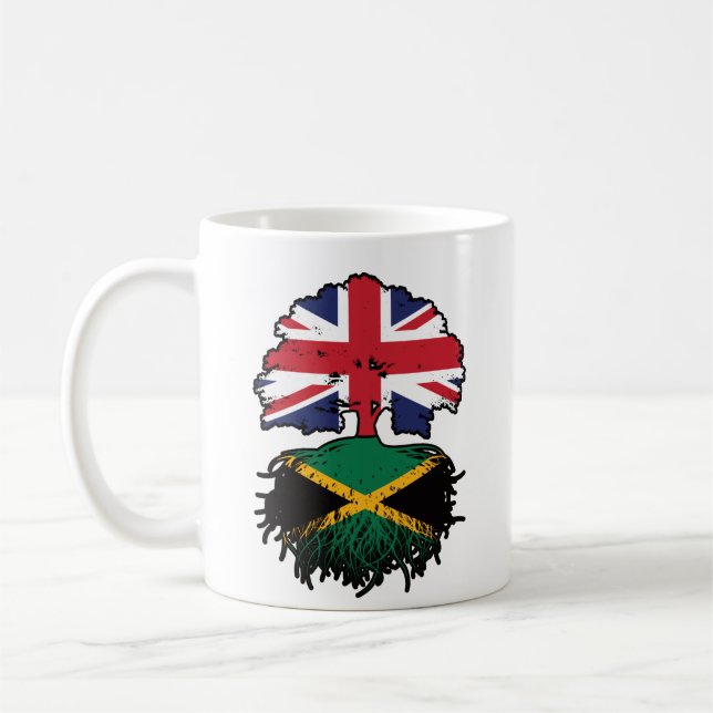 Caneca De Café Jamaica Jamaican UK Tree Roots Flag (Esquerda)