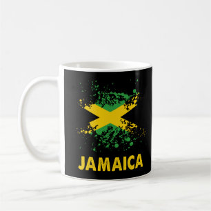 Caneca De Café Jamaica Retro WaterColor Jamaican Flag