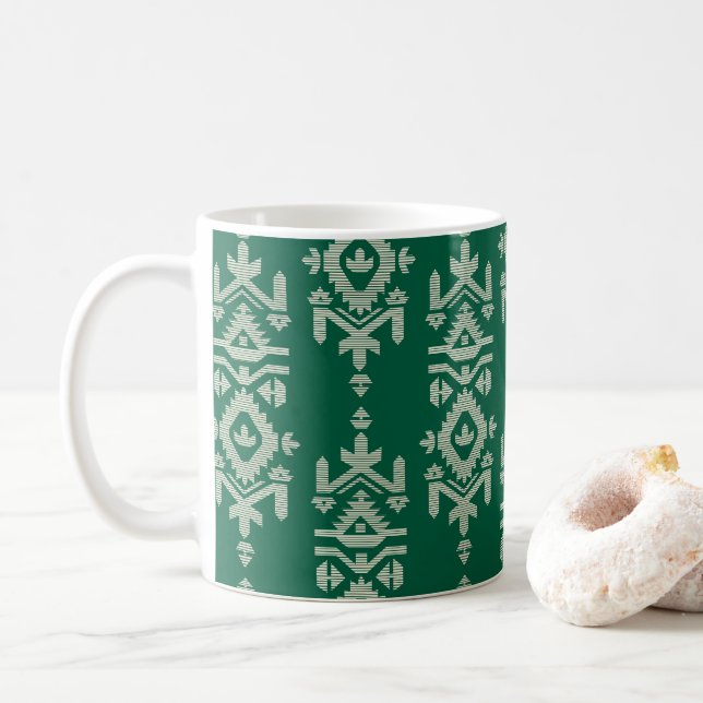 Caneca De Café Jamdani Print Folk Pattern (Com Donut)