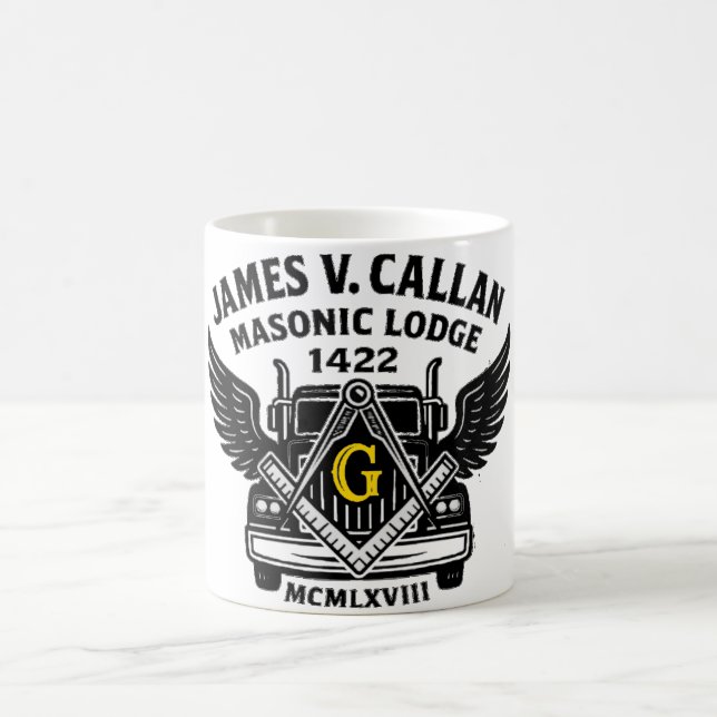Caneca De Café James V. Callan Lodge #1422 Coffee Mug (Centro)