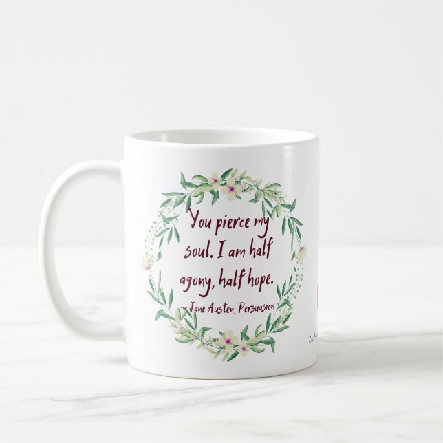 Caneca De Café Jane Austen Persuasion cita um belo folheto (Esquerda)