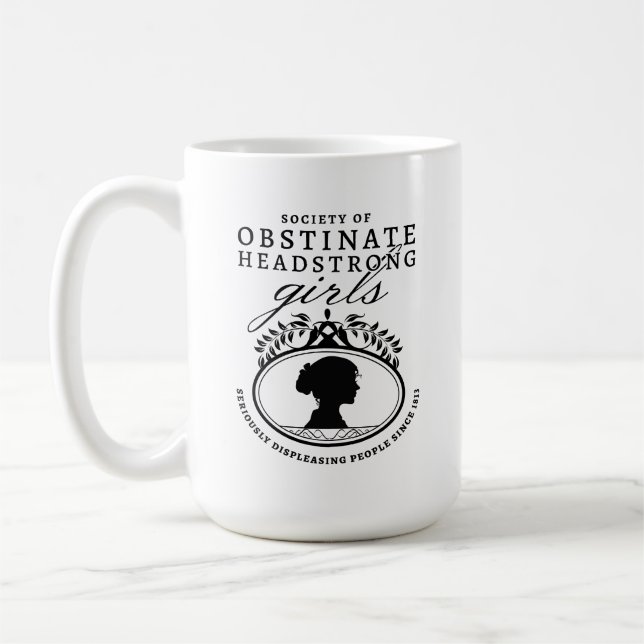Caneca De Café Jane Austen Society of Obstinate Headstrong Girls (Esquerda)