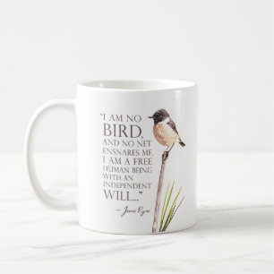Caneca De Café Jane Eyre - Não Sou Pássaro - Pássaro Marrom