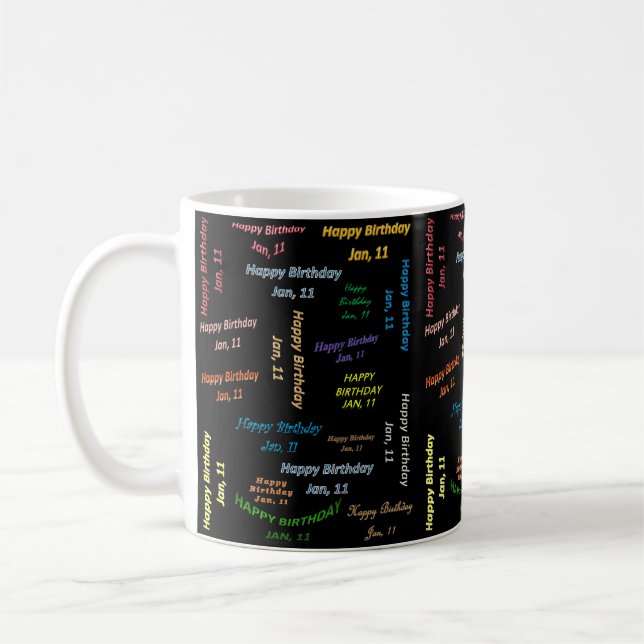 Caneca De Café Janeiro, 11 Aniversário Mug (Esquerda)