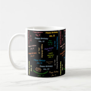 Caneca De Café Janeiro, 15 Aniversário Mug