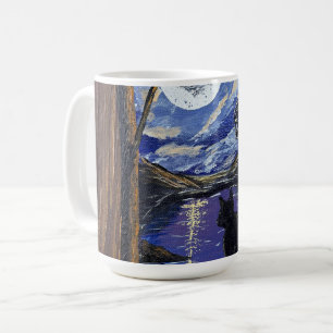 Caneca De Café     Janela ao Luar—objeto de arte feito à mão 