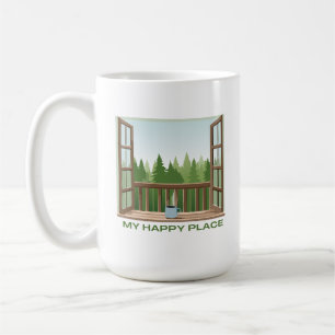 Caneca De Café Janela de camisola com vista a um lugar feliz