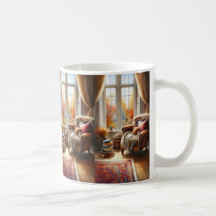 Caneca De Café Janela de outono Exibir Mug