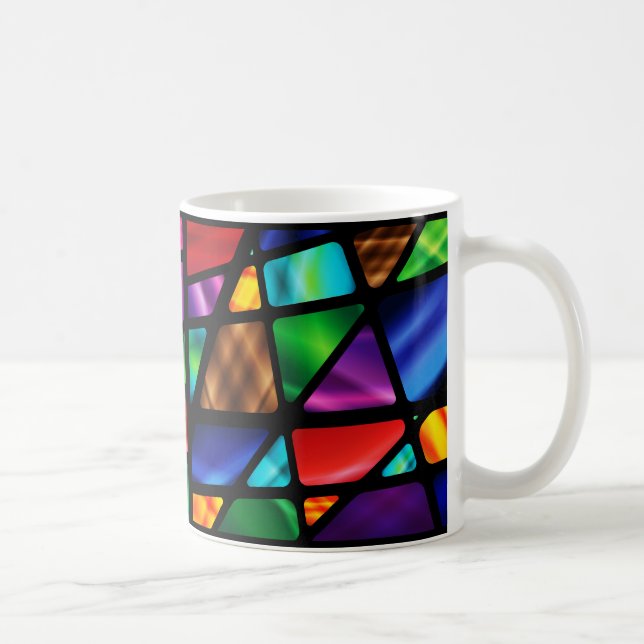 Caneca De Café Janela de vidro abstrato (Direita)