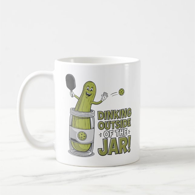 Caneca De Café Jantar fora do jar! 🥒 🏓 Picleball Ca (Esquerda)