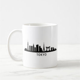Caneca De Café Japan Cityscape Travel | Tokyo Skyline Silhouette