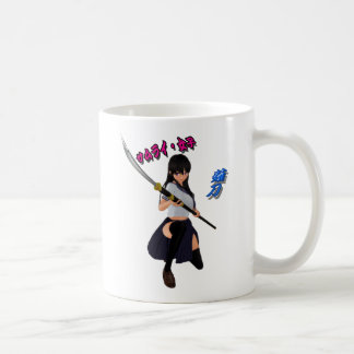 CANECA DE CAFÉ JAPAN/GIRL/LADY/SAMURAI/ANIME/GAME/JAPANESE/KANJI/