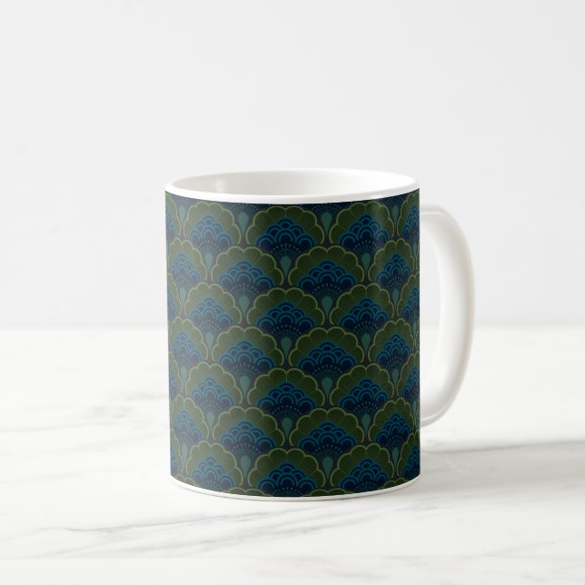 Caneca De Café Japanese art deco style_Deep Forest (Frente Esquerda)