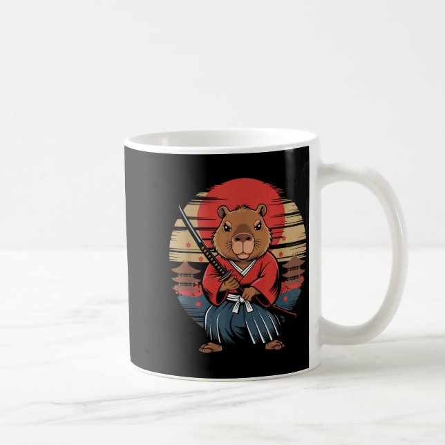 Caneca De Café Japanese Samurai Capybara  (Direita)